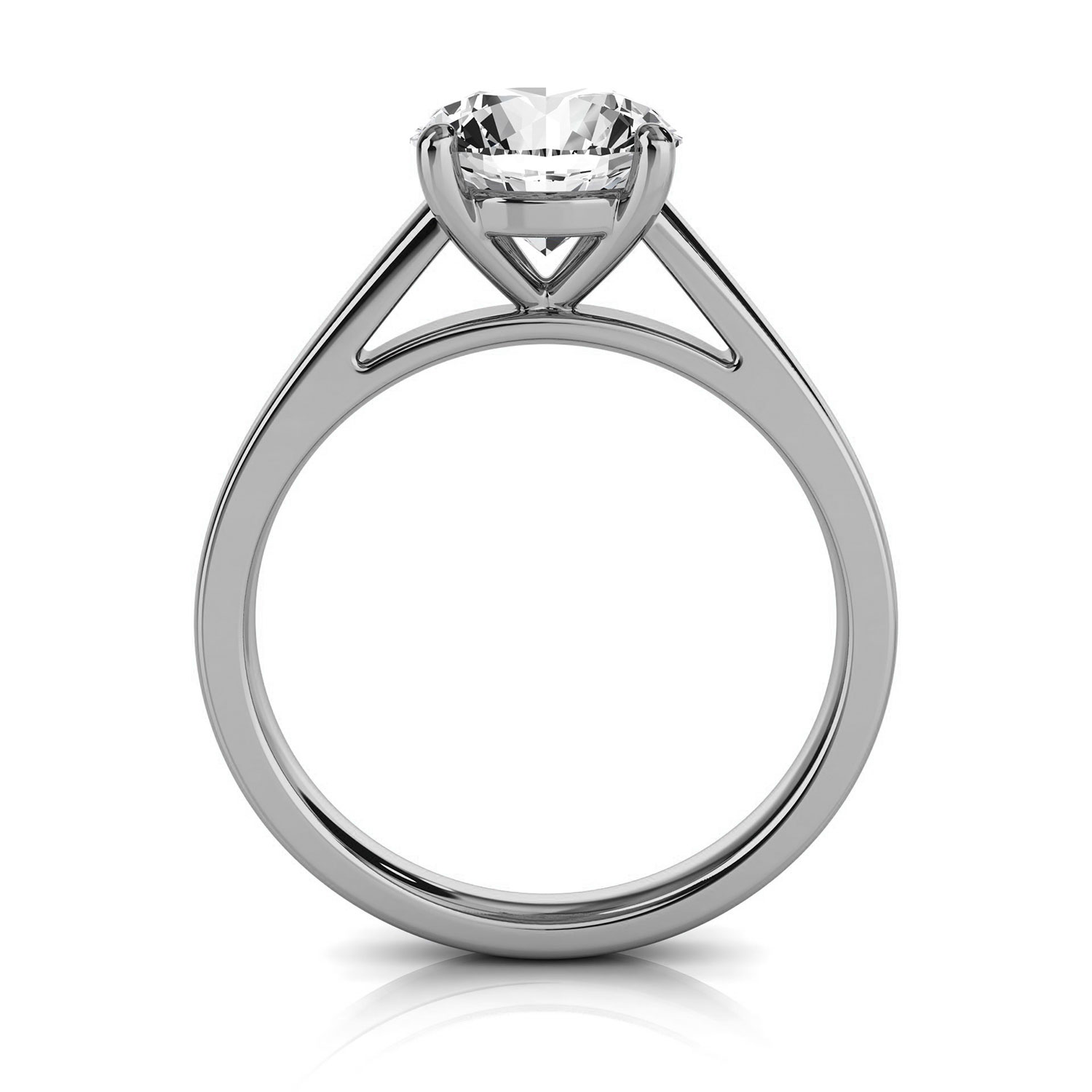 14K White gold Lasitari Catherdral Solitaire Ring